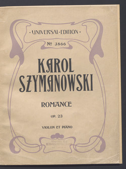 Romance pour violon et piano  K. Szymanowski. 1912