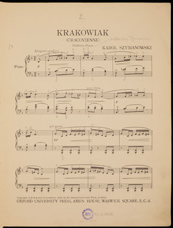Krakowiak / Cracovienne : children's pieces for piano  K. Szymanowski. 1926