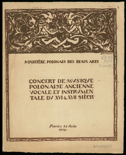 Concert de musique polonaise  1919